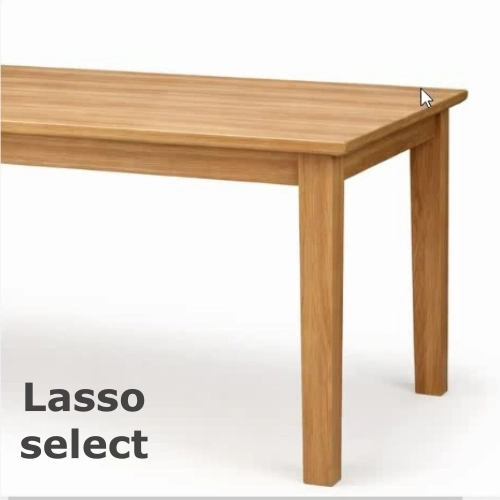 Clone tool lasso demo showing how to extend the table to make it longer in image