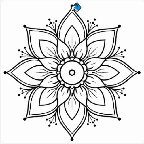 webp animation showing how to fill a little mandala lines with Paint Bucket