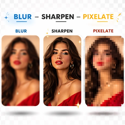 Link to Blur, Sharpen & Pixelate Image Online Free tool.